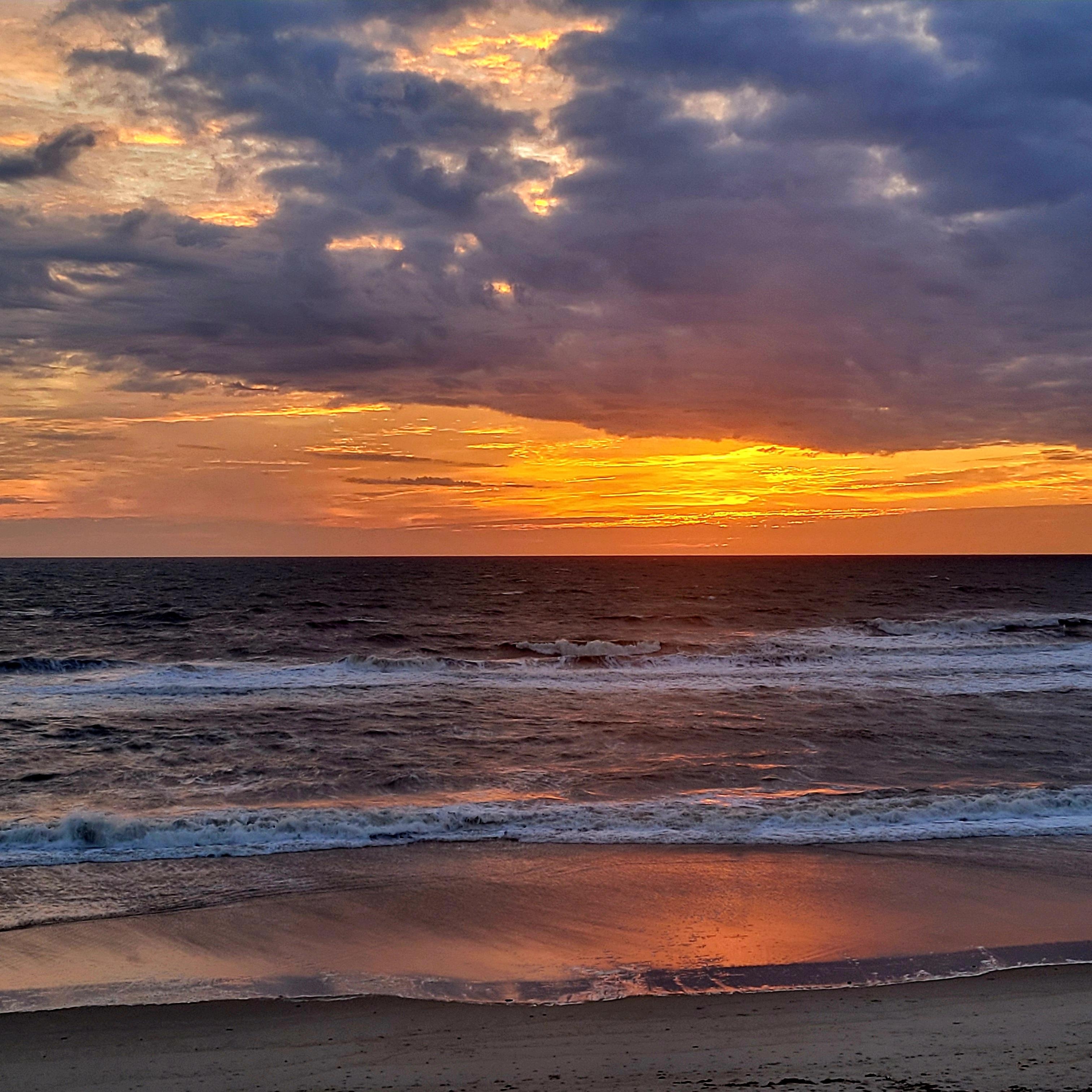 View of sunrise from the balcony. 