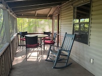 My favorite spot was being in one of the two rocking chairs, watching squirrels gathering nuts for winter.