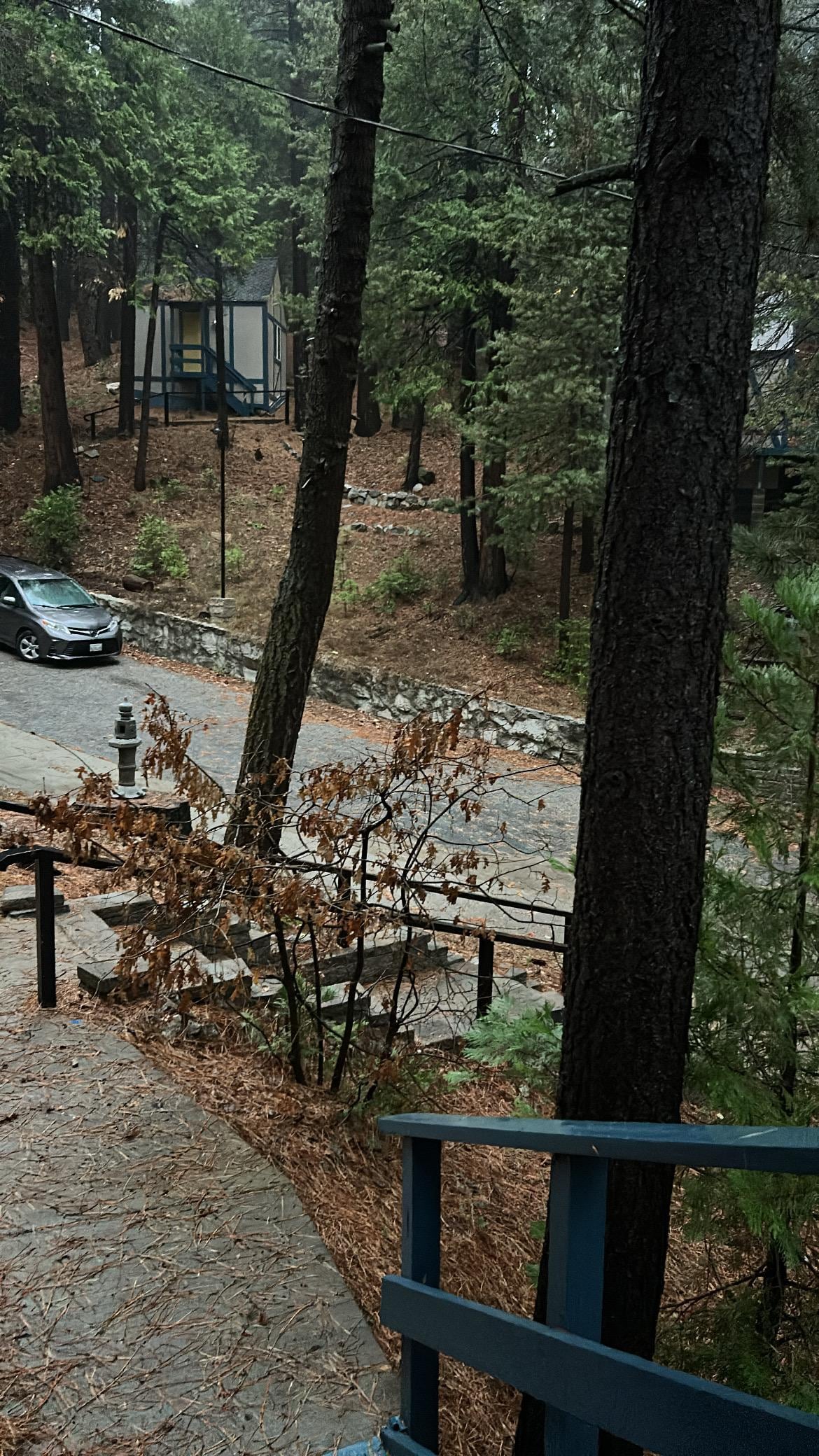 The outside of our cabin was pretty.