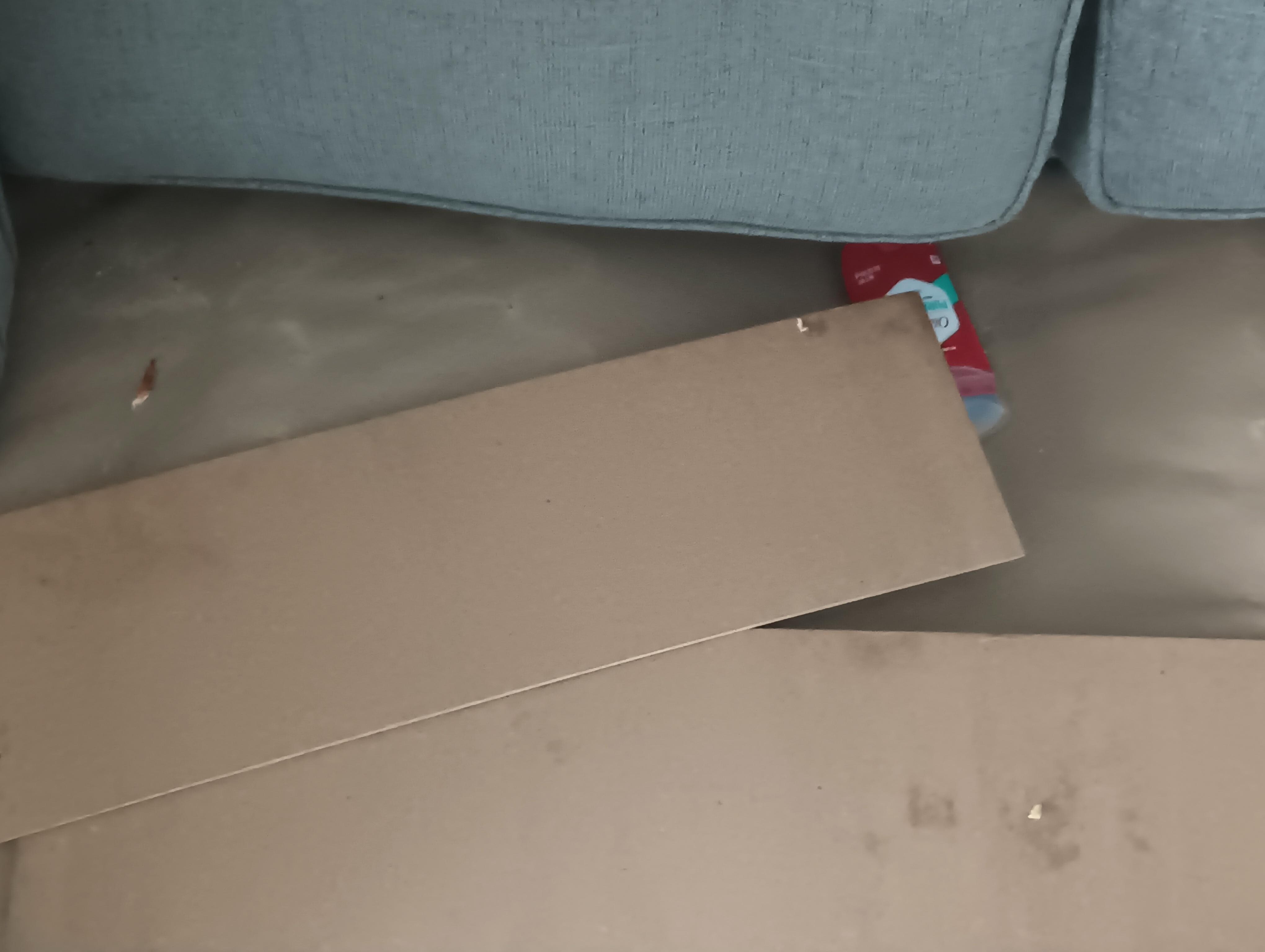 Underneath the couch we couldn't use.