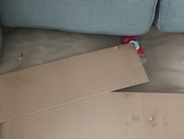 Underneath the couch we couldn't use.