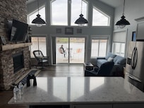 A book, a beverage and a water-front deck=happiness!😊