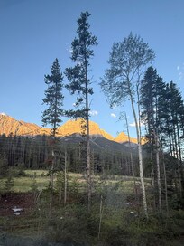 Sunrise over Three Sisters from the balcony