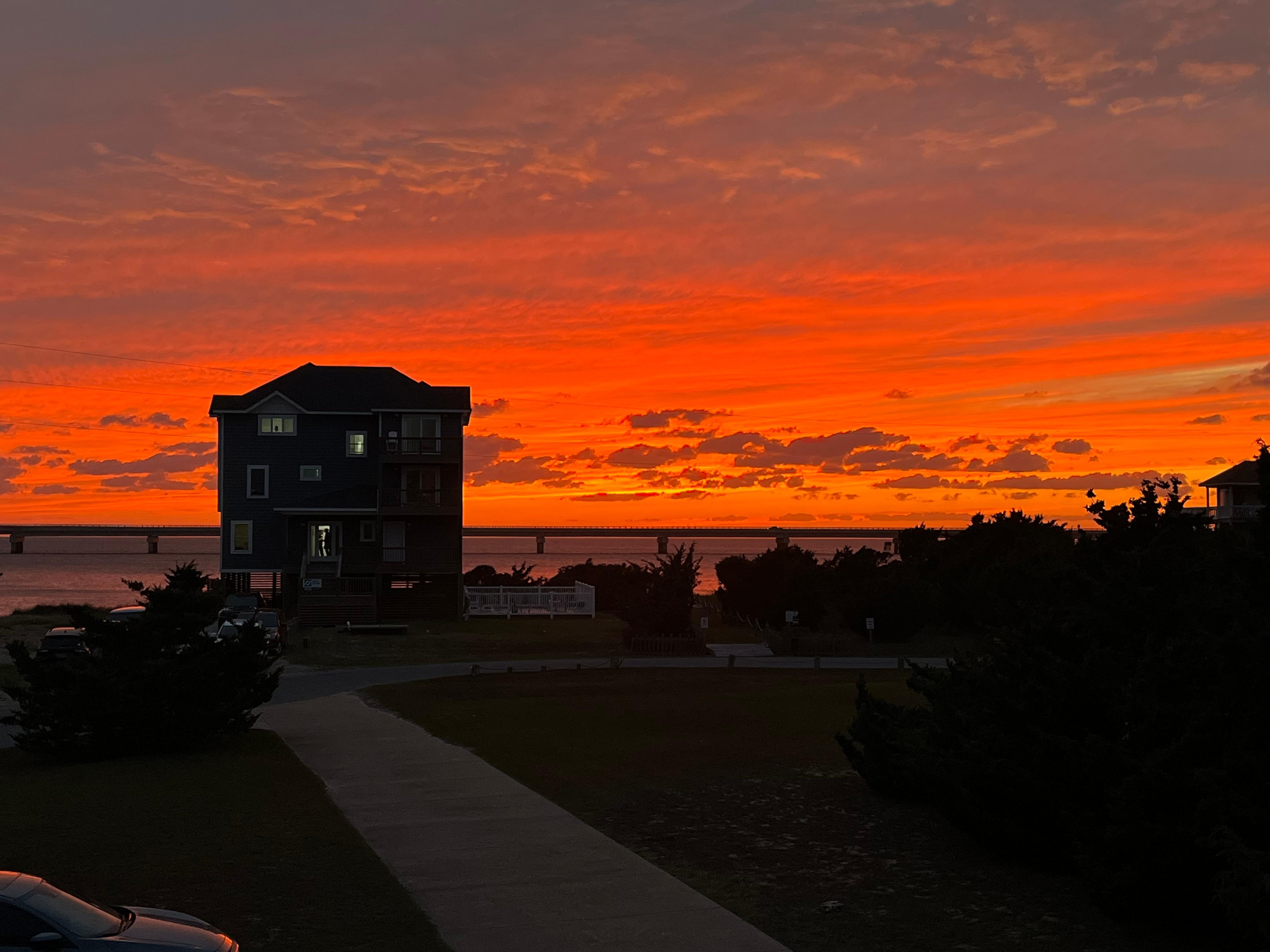 Sunset from the front porch. 
