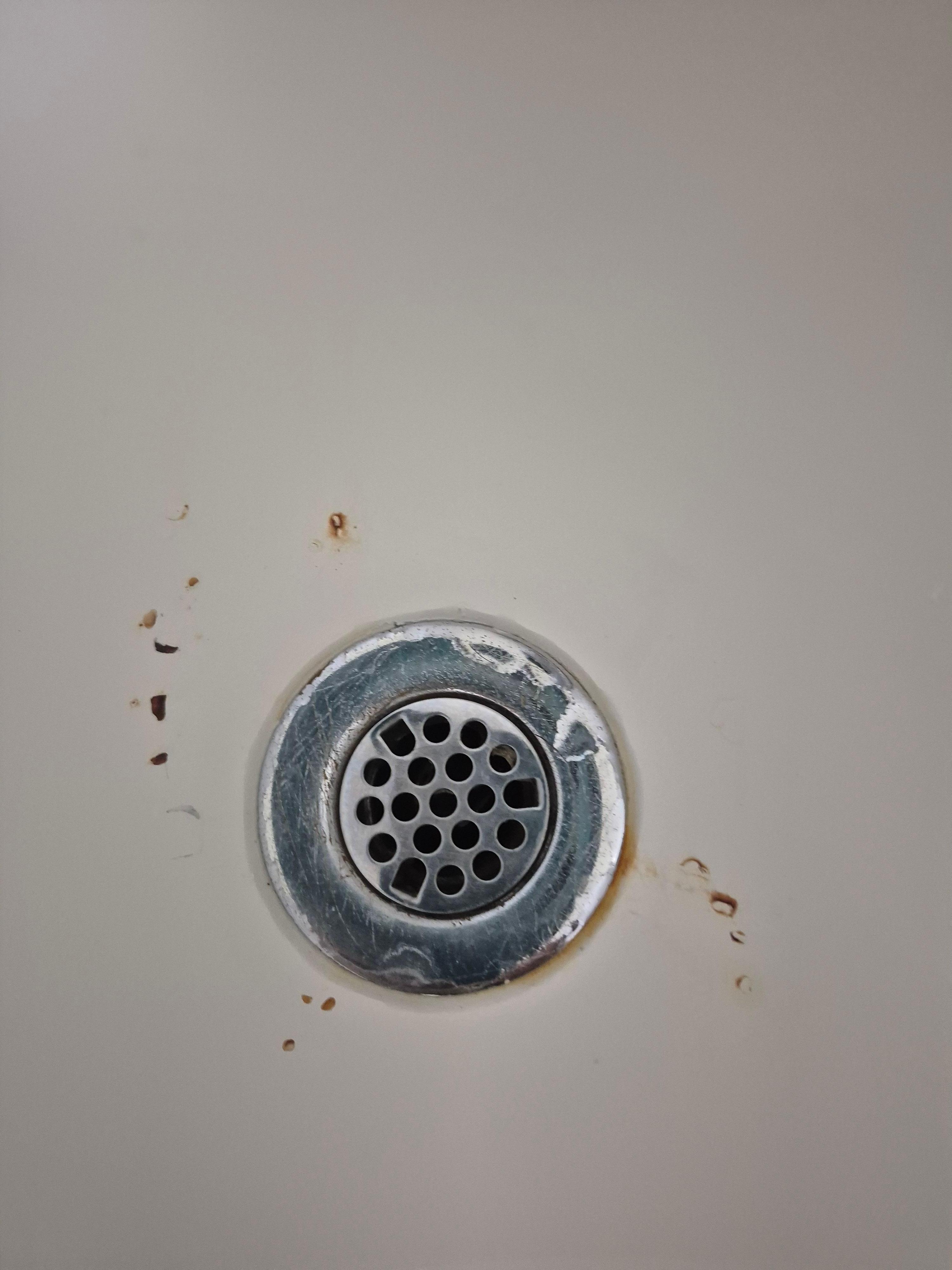Bathroom shower drain, rusty