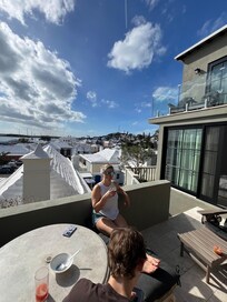 Enjoying the sun on the patio!