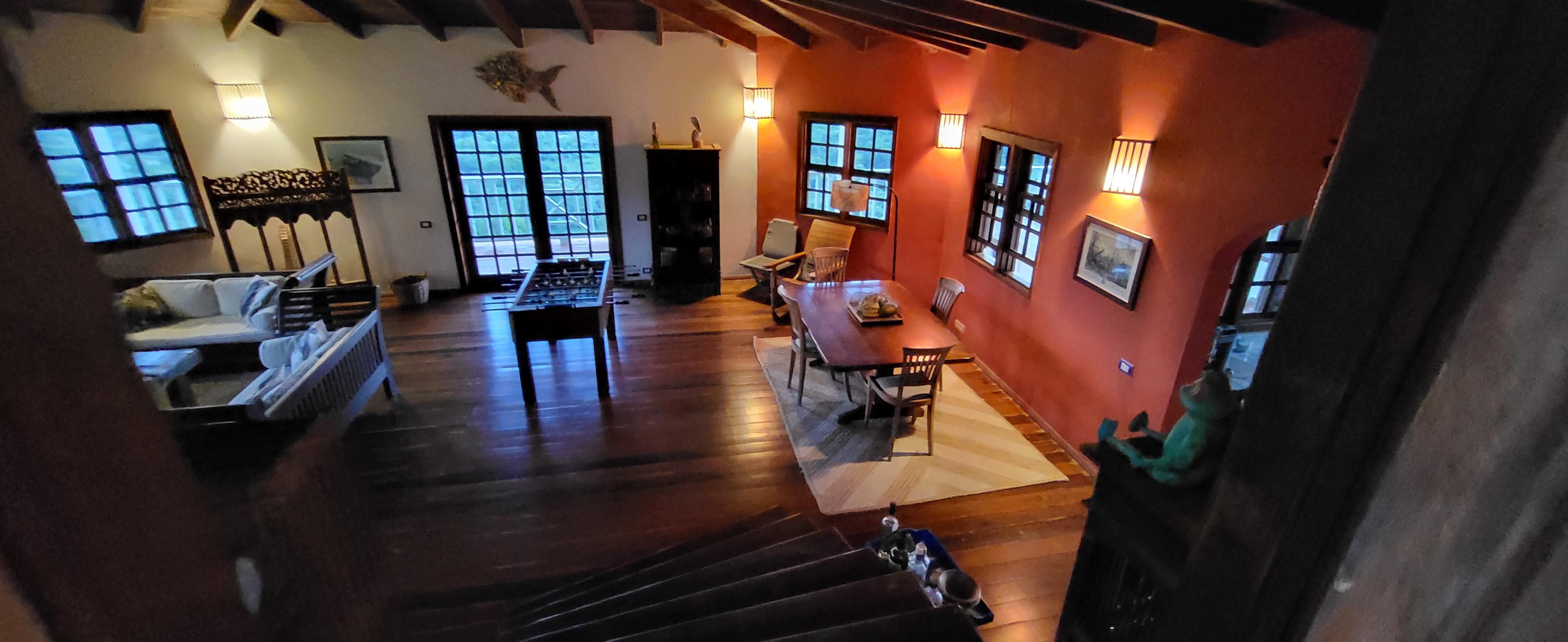 View of step-down common area from the courtyard