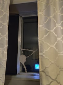 Taped up window
