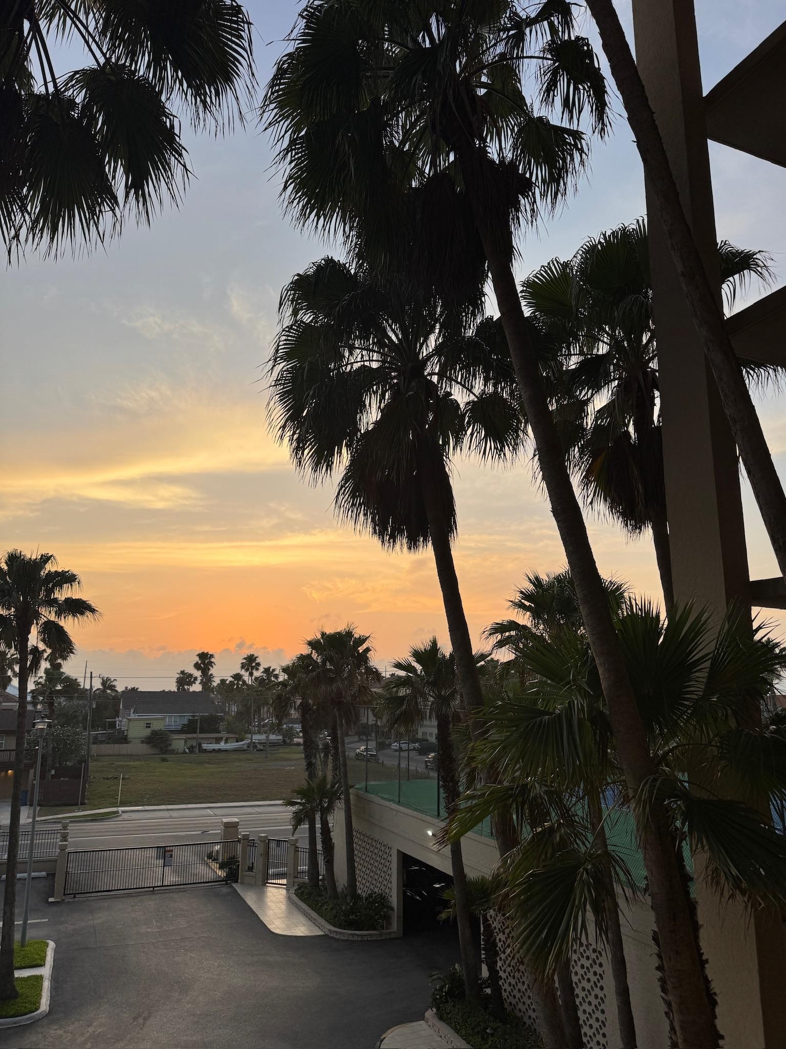 Sunset facing the island