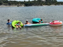 Some of the family floating and relaxing in the lake!