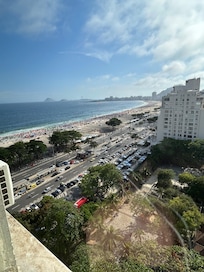 Copacabana beach on Sunday, lots of umbrellas
