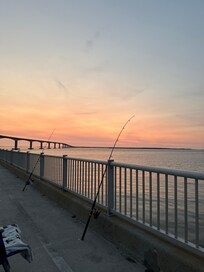 Oregon Inlet Fishing at Sunset.