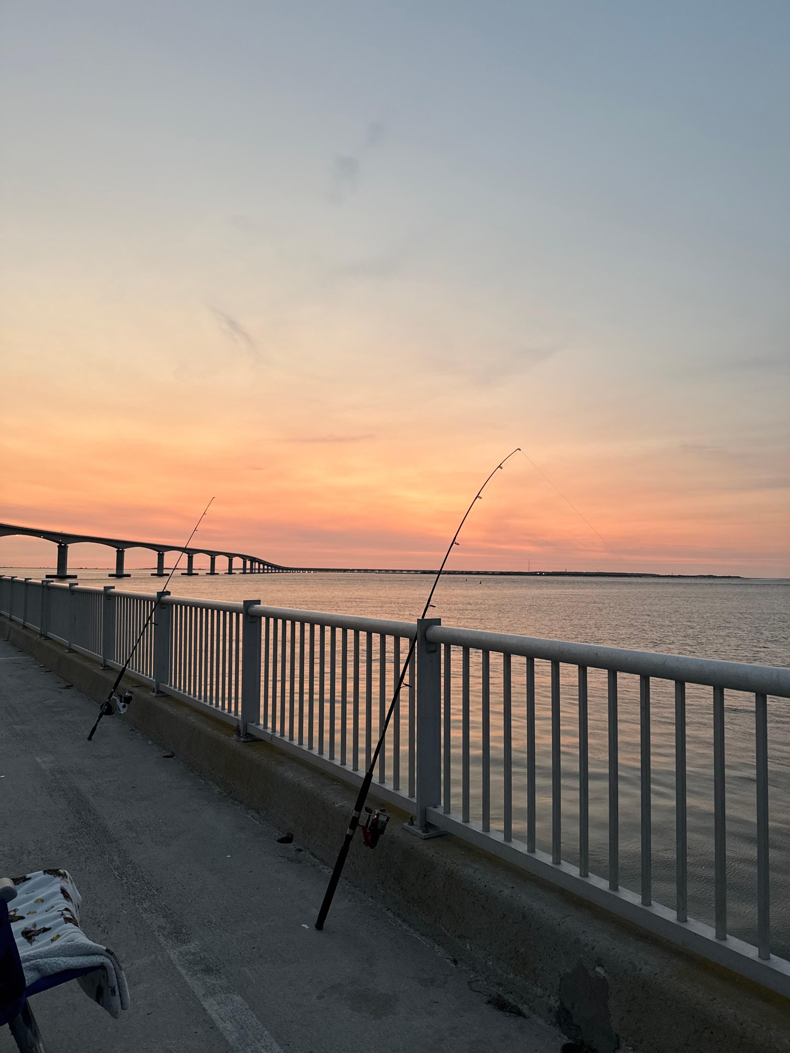 Oregon Inlet Fishing at Sunset. 