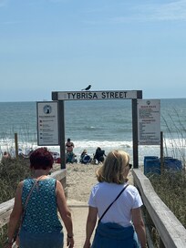 On our way to walk the beach for the first time!