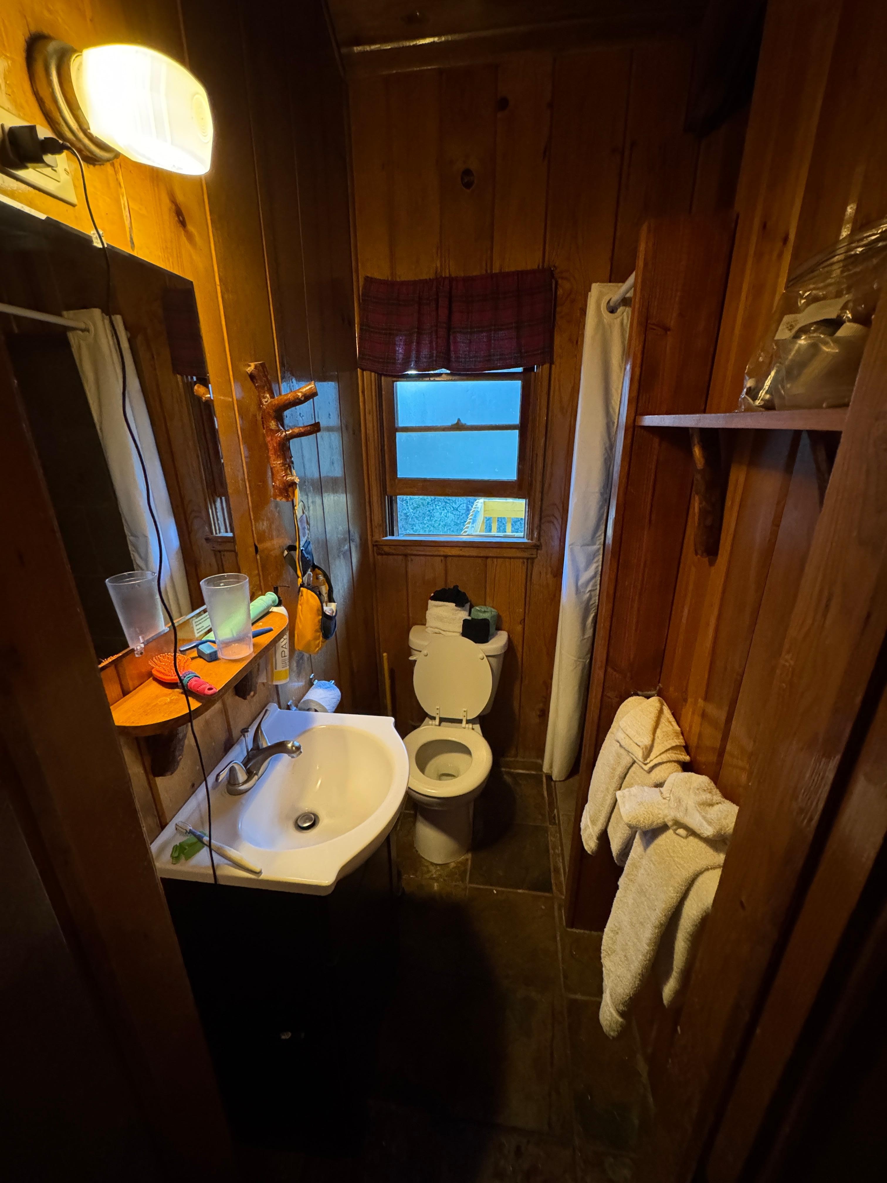 Doll house sized bathroom nonetheless had everything 