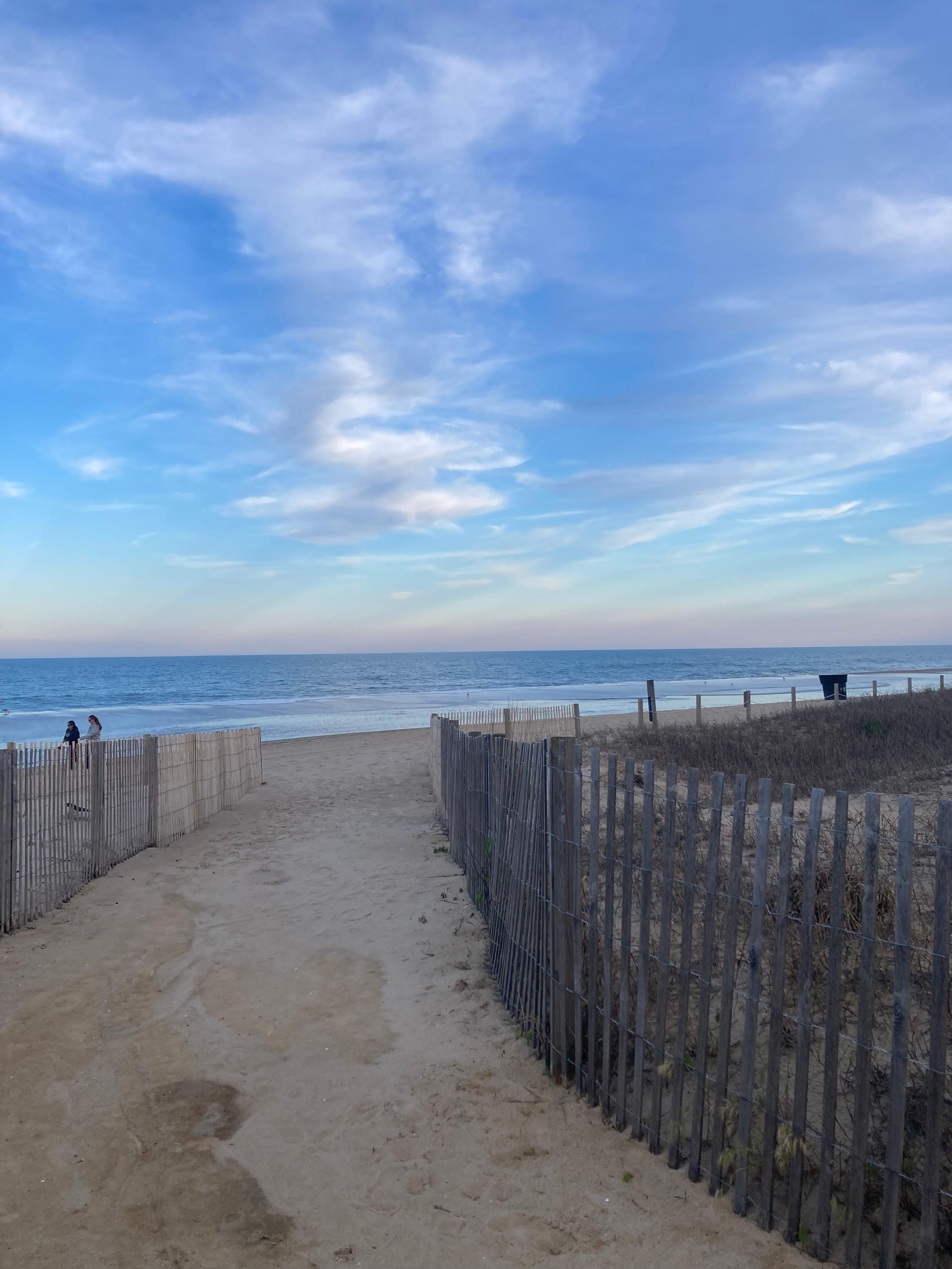Walking onto the beach