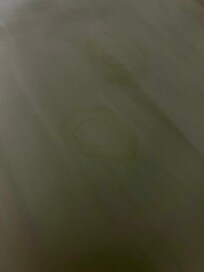 appears to be fresh stain on bed, plus it smelled