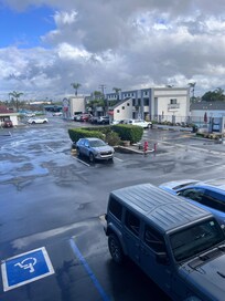 Looking out from walkway to the street