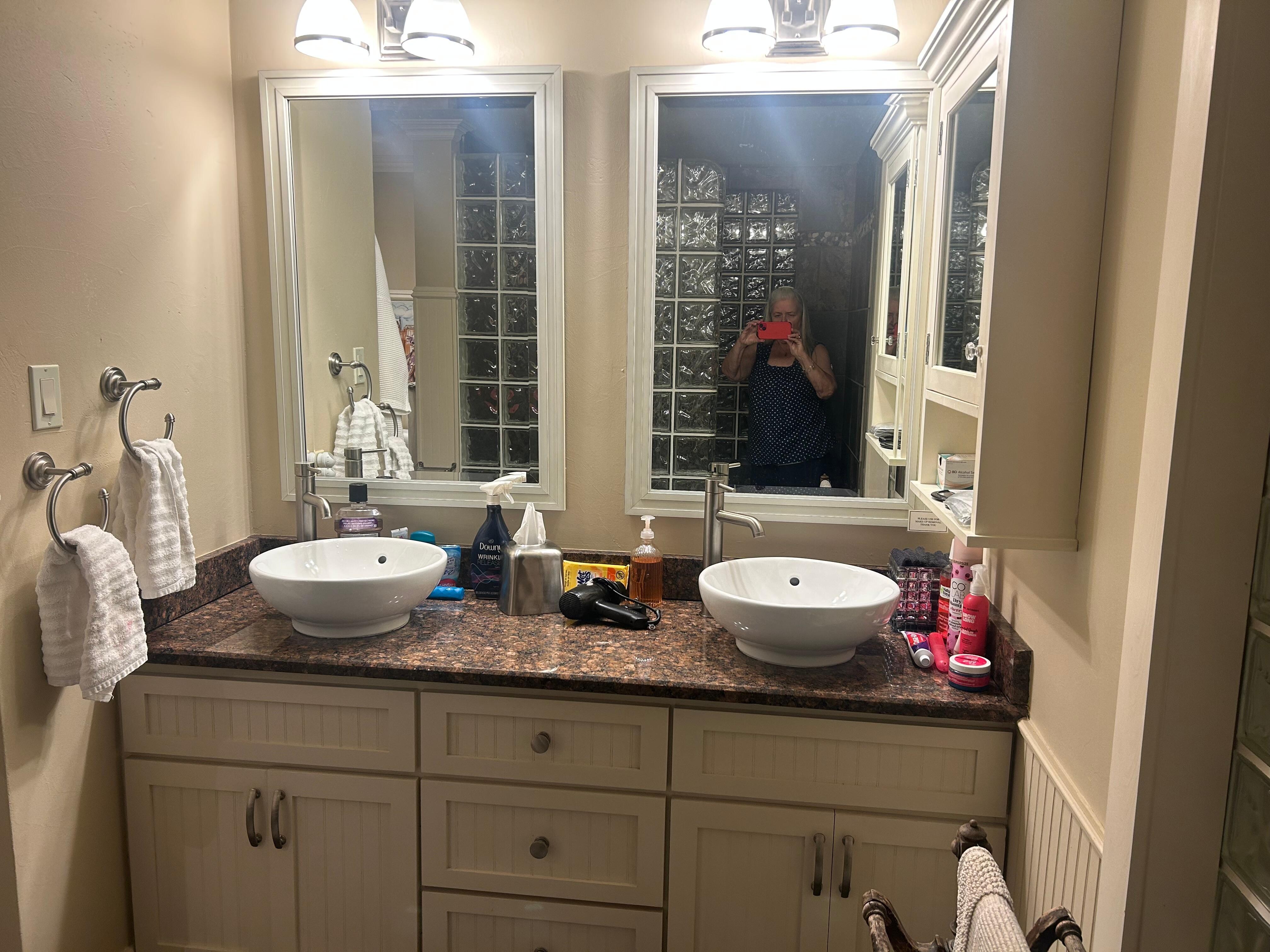 The bathroom with the walk-in shower was beautiful 