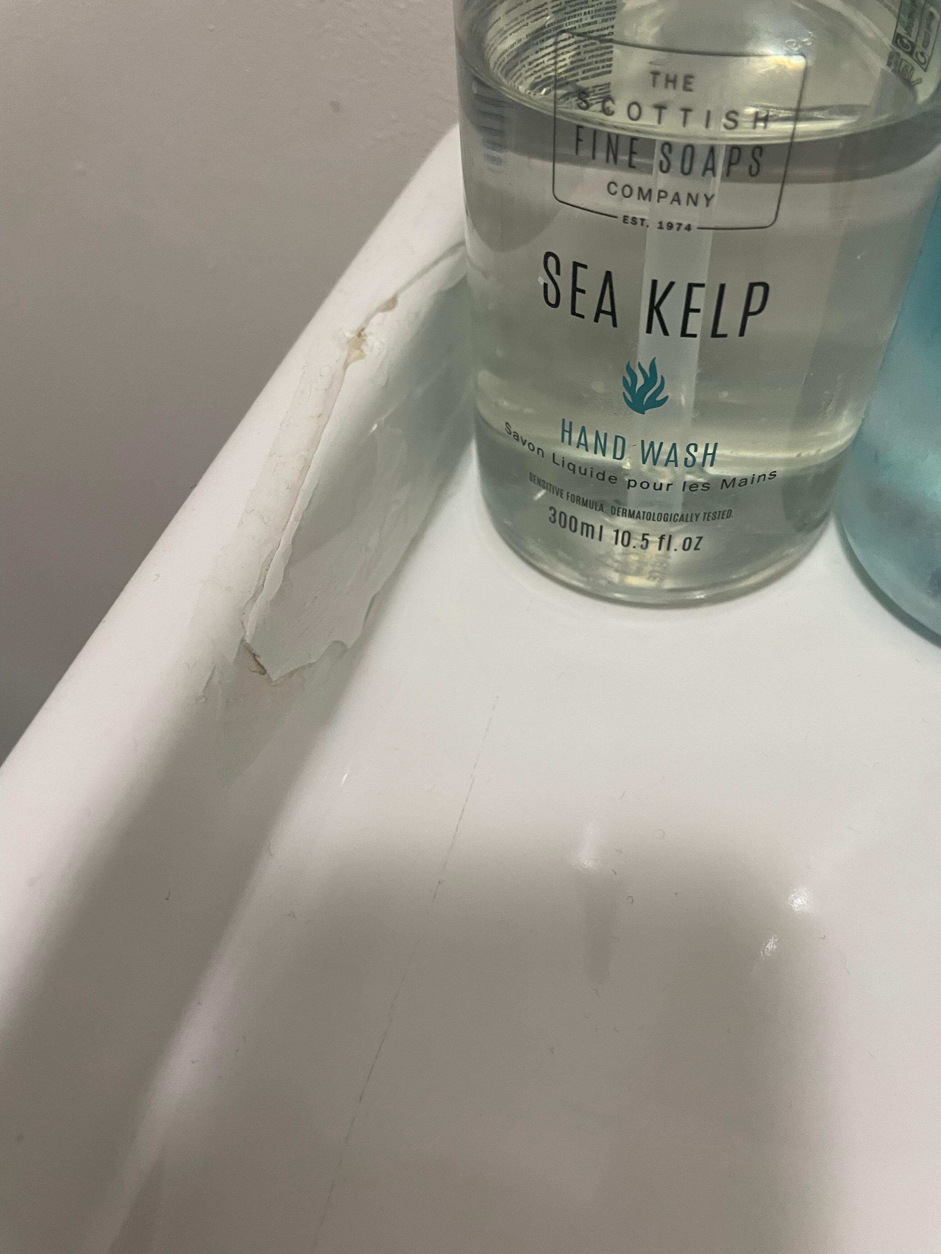 The glued chunk in the basin