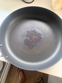 This was one of the fry pans that we refuse to use as we could not clean that circle off it and we thought for the price we should be getting something a bit better