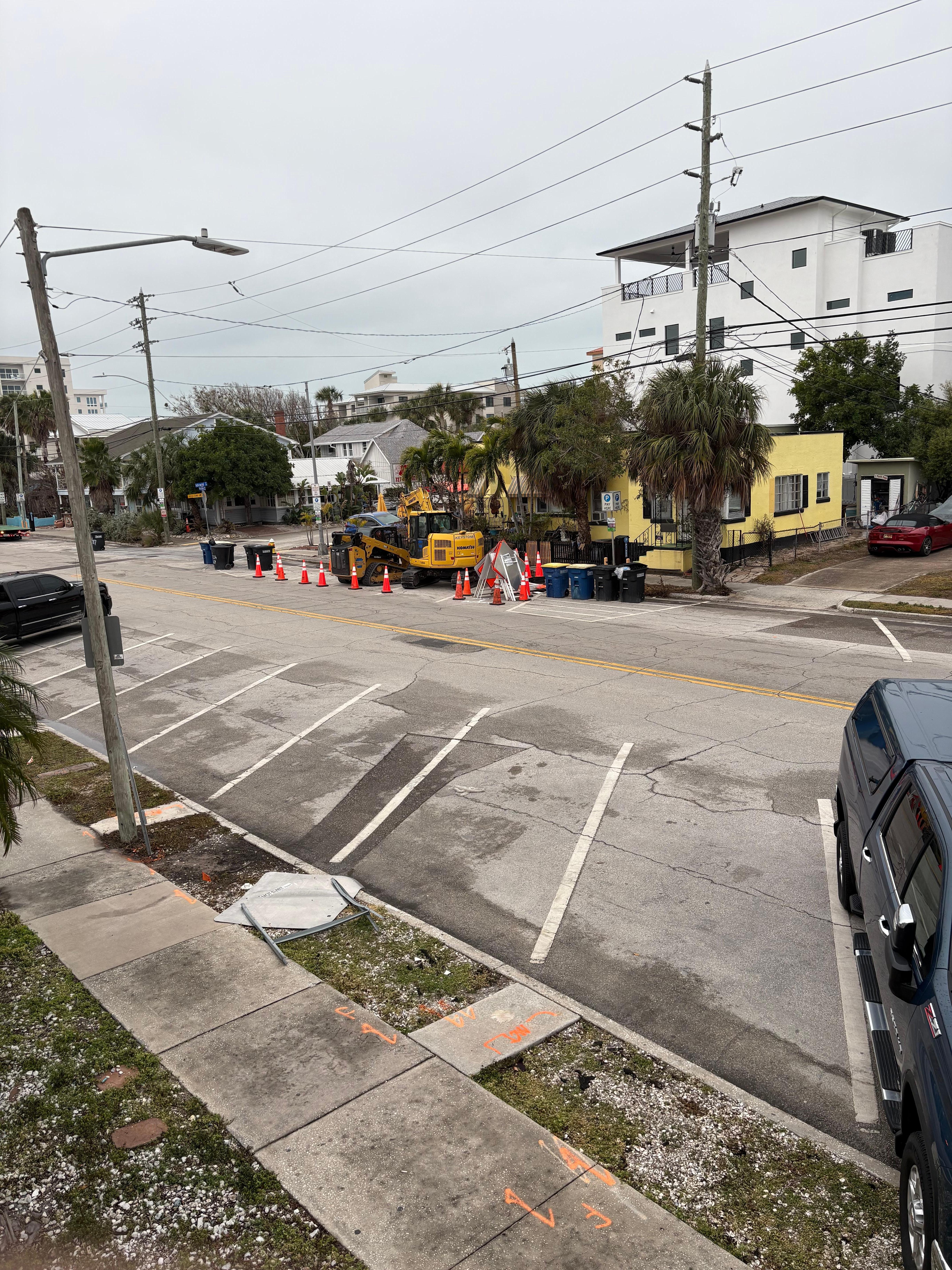 The street was under construction noise was devastating 