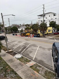 The street was under construction noise was devastating