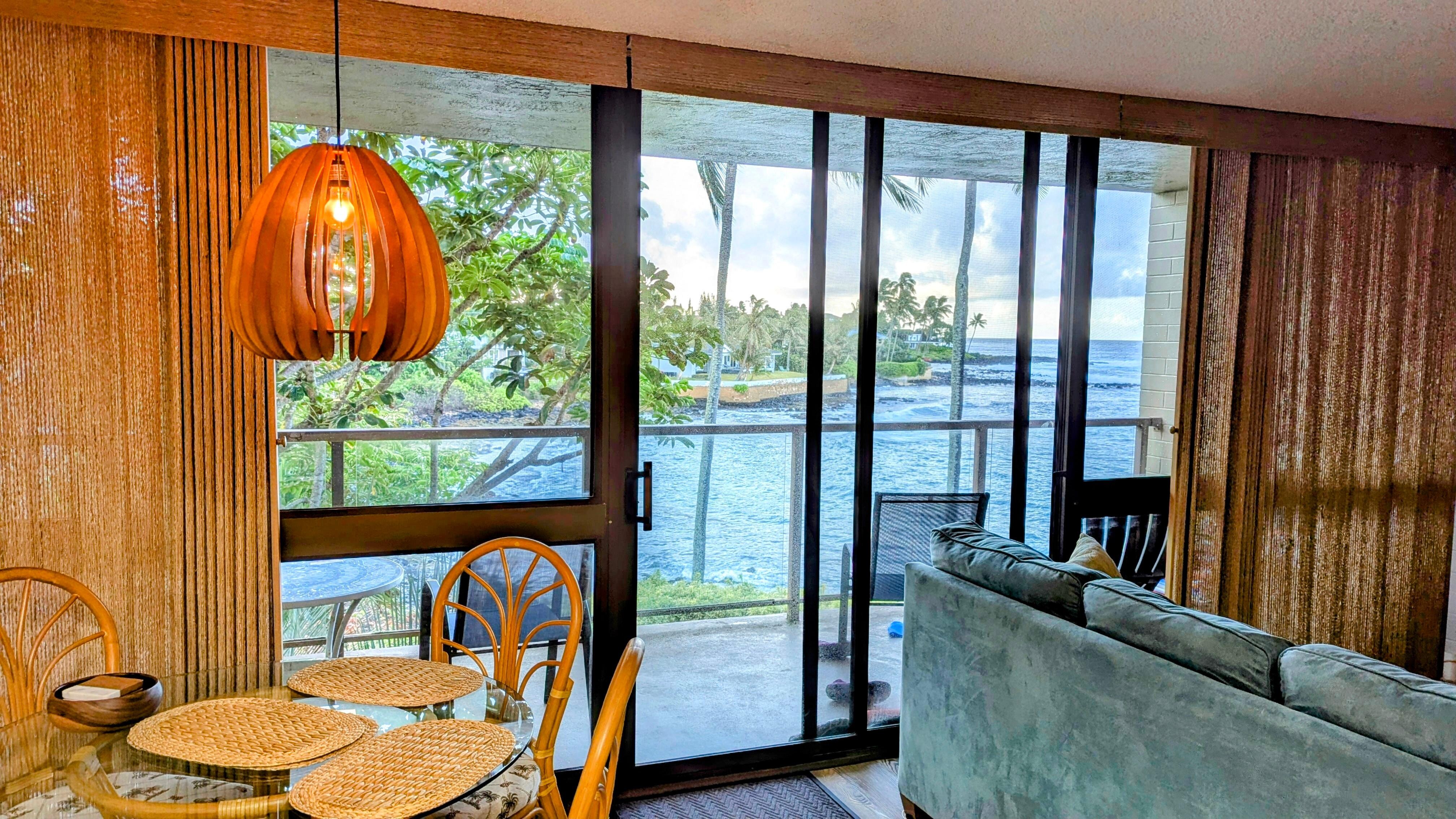 View from stove out to cove