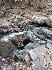 The small waterfall on property was so nice!