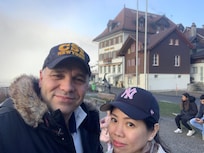 In front of the hotel