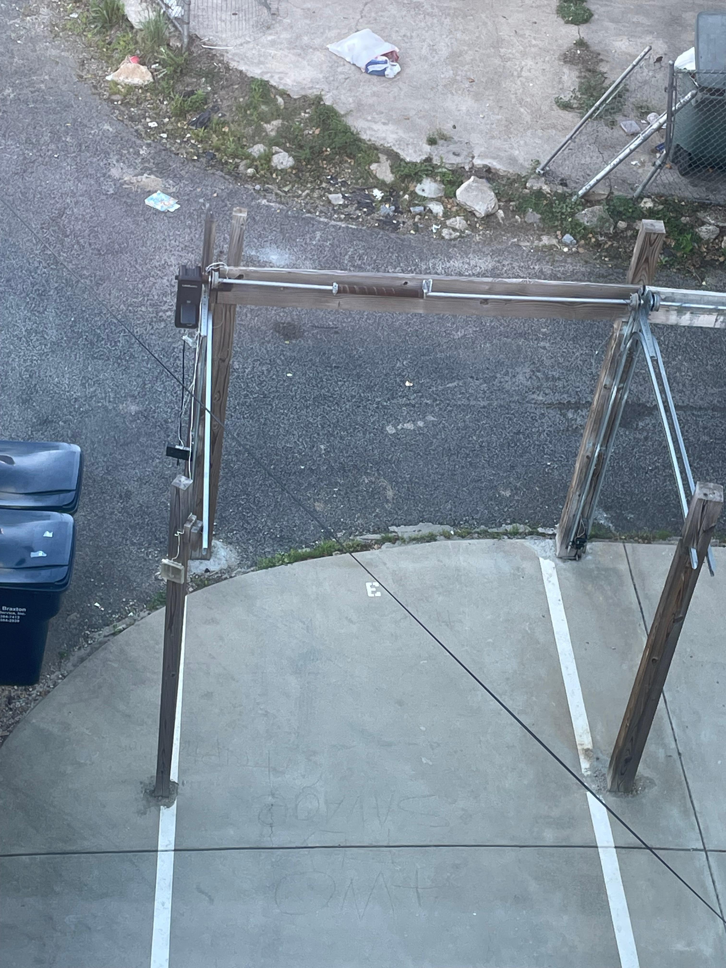 Parking spot with posts