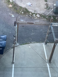 Parking spot with posts