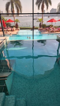 Few from the indoor hot tub over the ppol