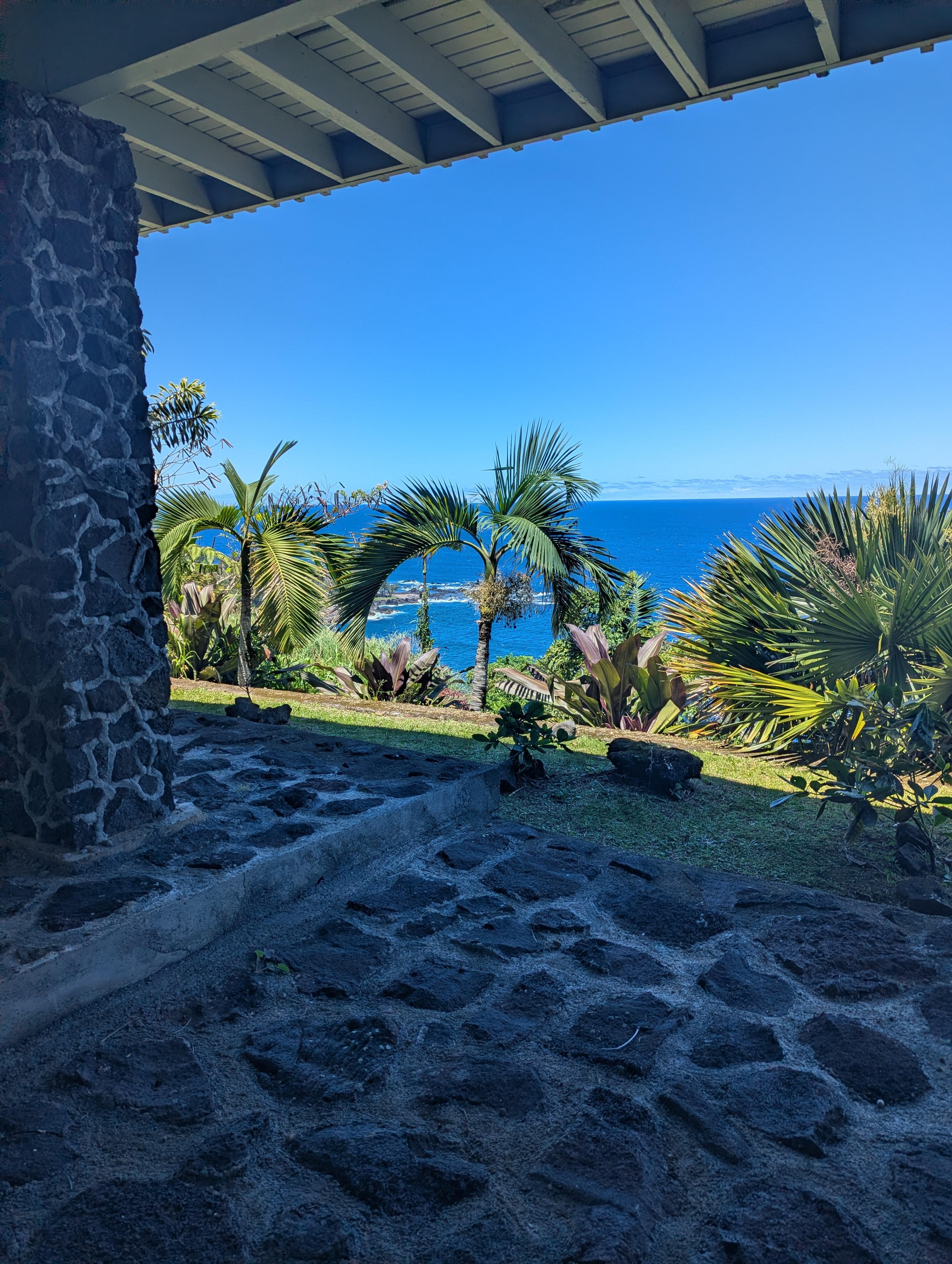 from under the deck looking toward Laupahoehoe Point. It was such a bright sunny day.