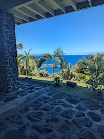 from under the deck looking toward Laupahoehoe Point. It was such a bright sunny day.