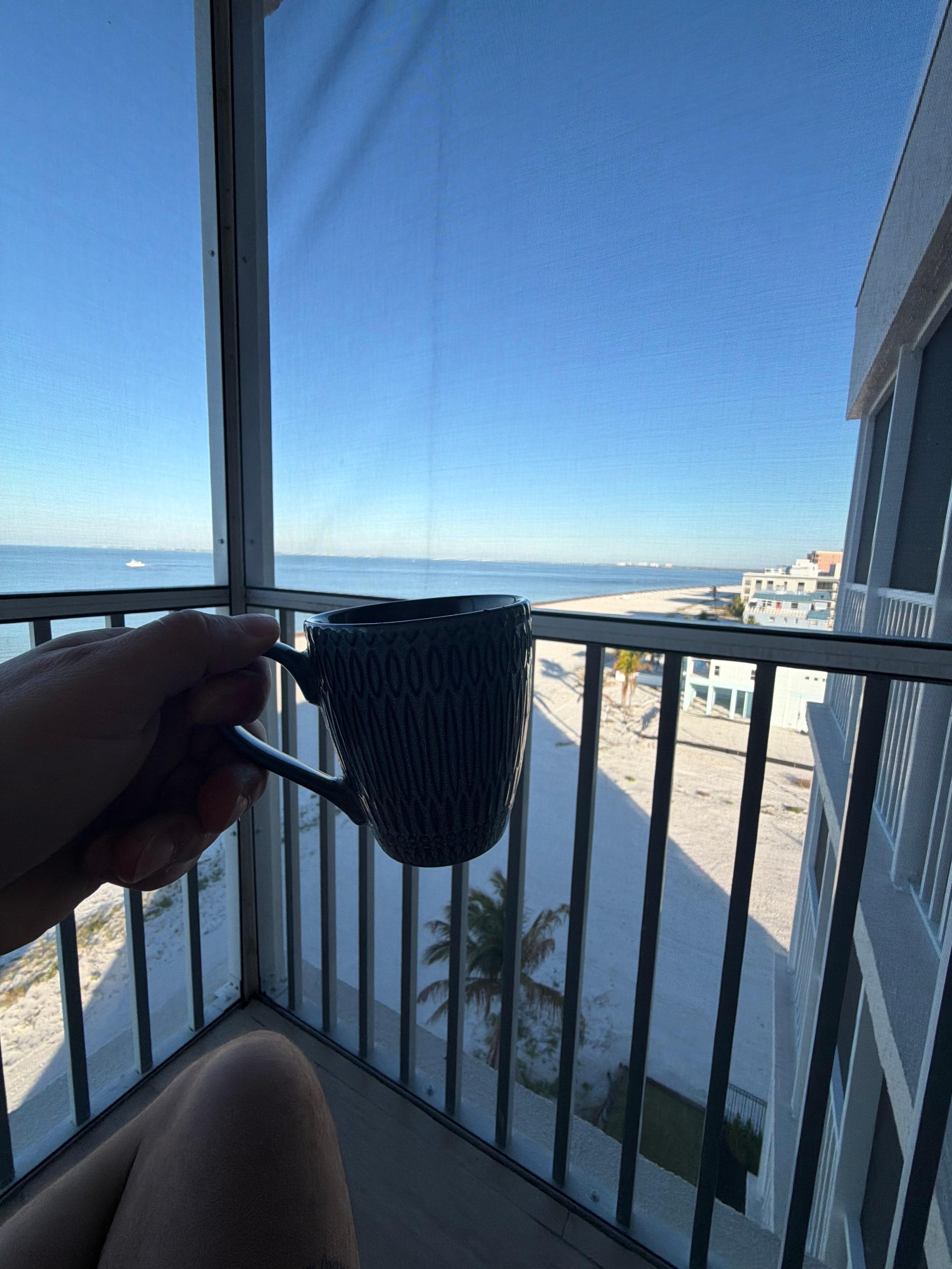 Corner balcony view. 4-5 properties from Pink Shell.