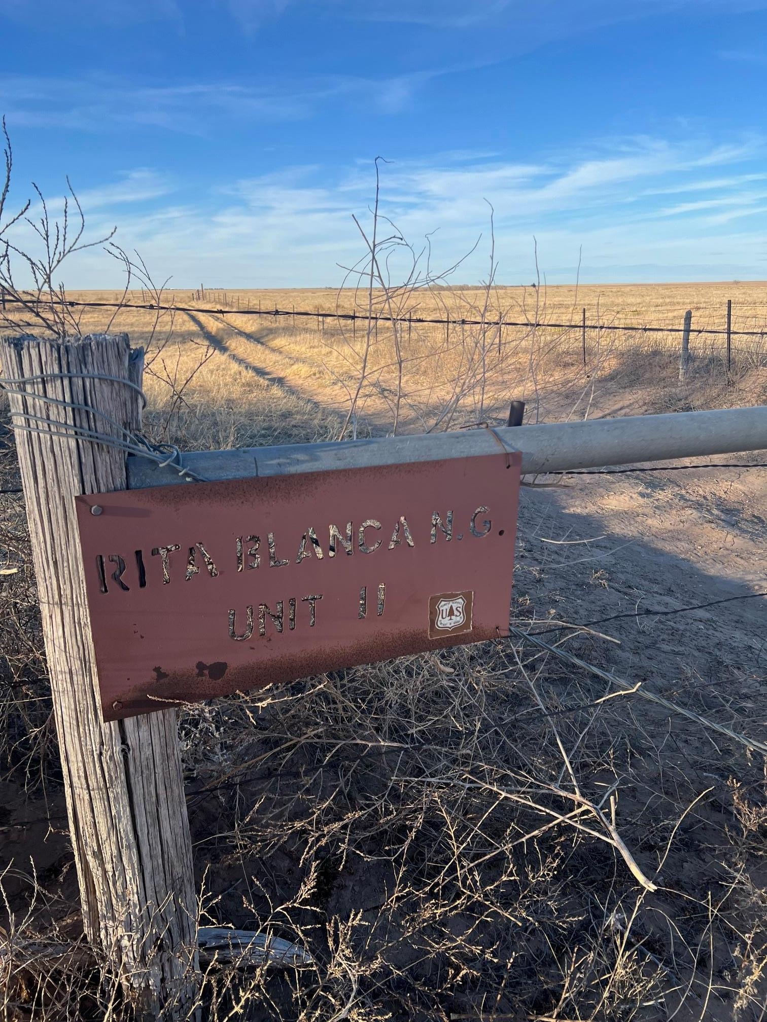 The Rita Blanca National Grasslands have signs indicating the areas. 