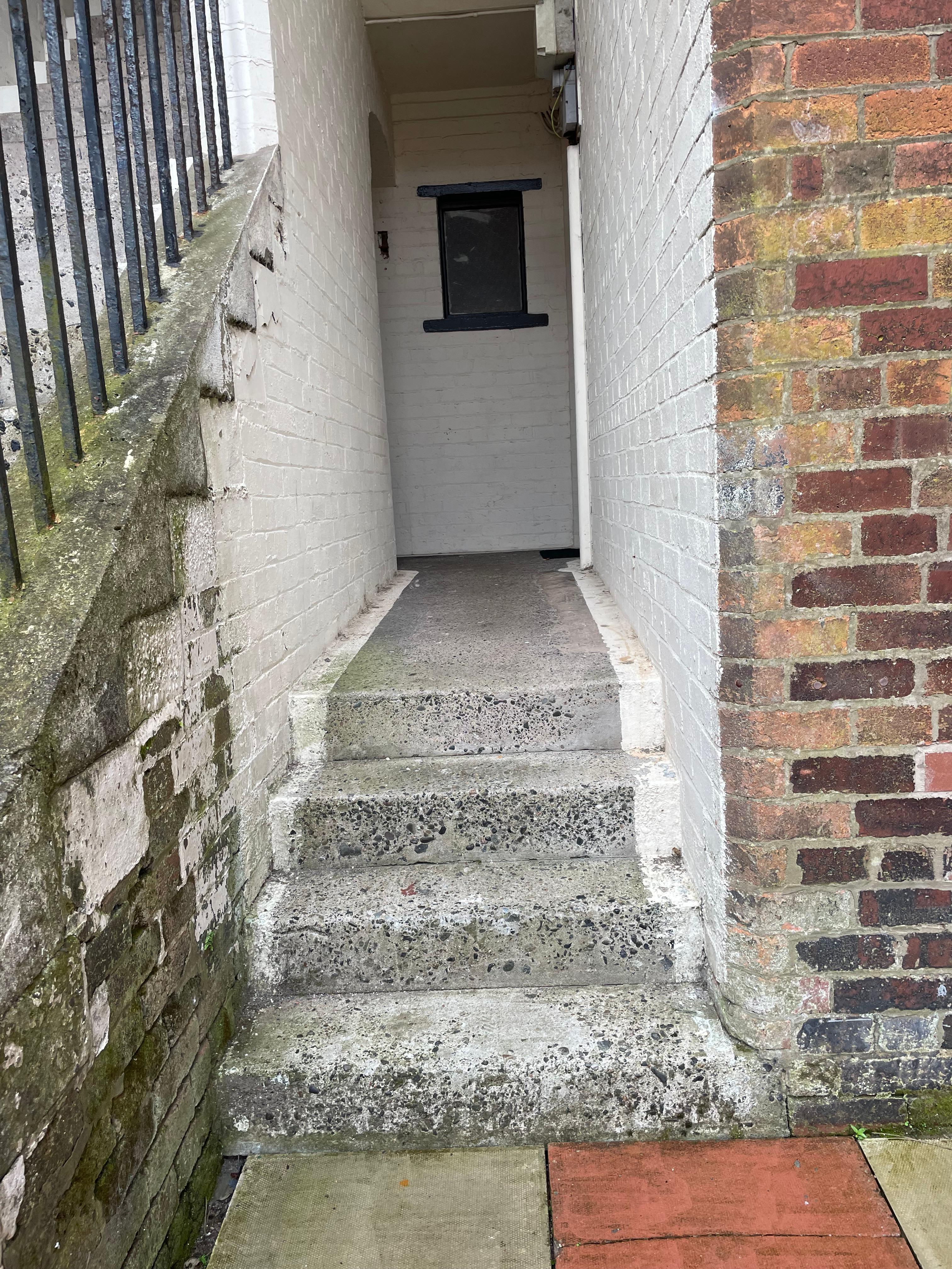 Uninviting and no stair rail