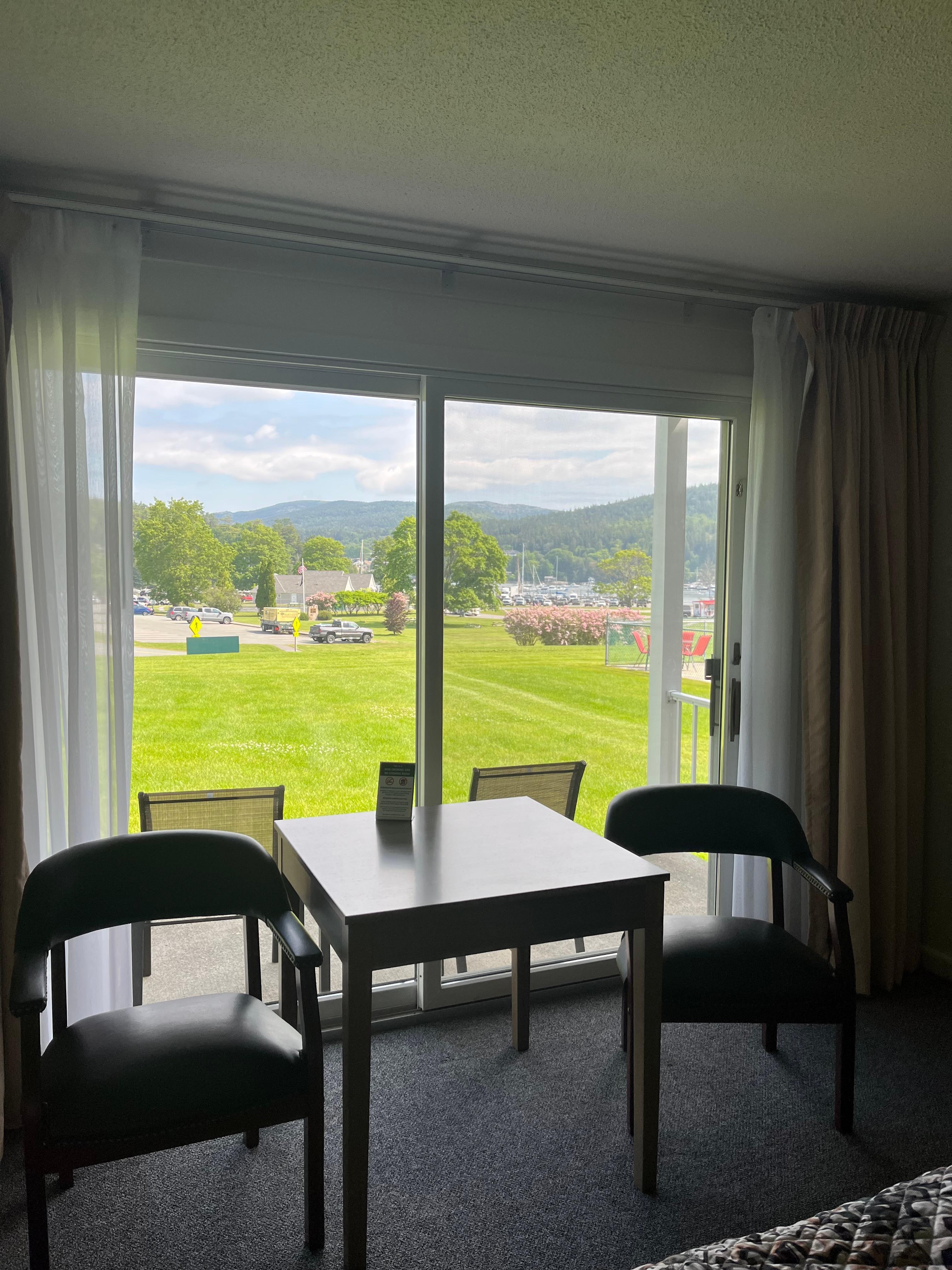 View from inside our room. We had 2 Queen beds.