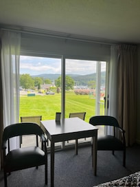 View from inside our room. We had 2 Queen beds.