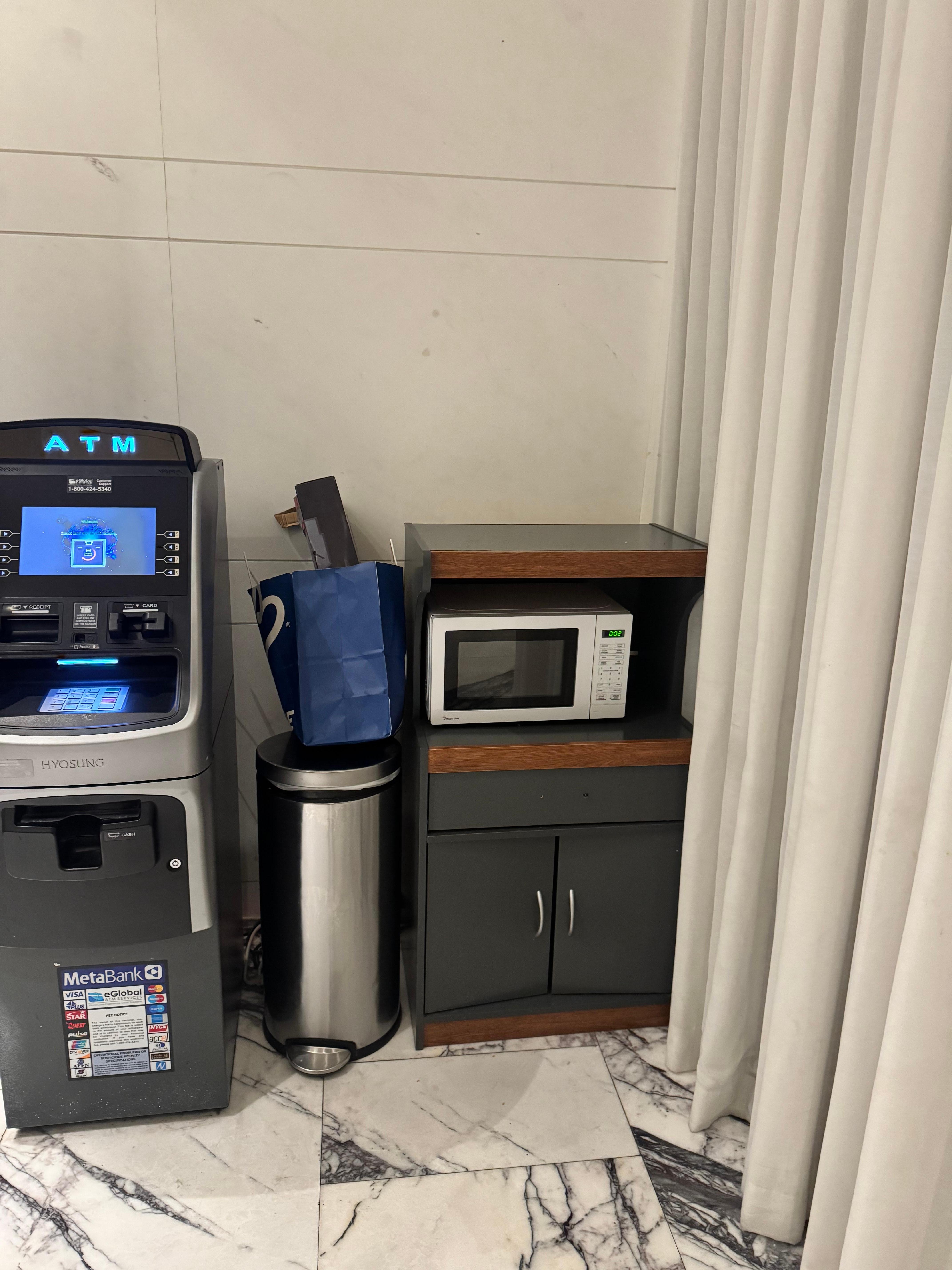 The one hidden microwave for the entire hotel