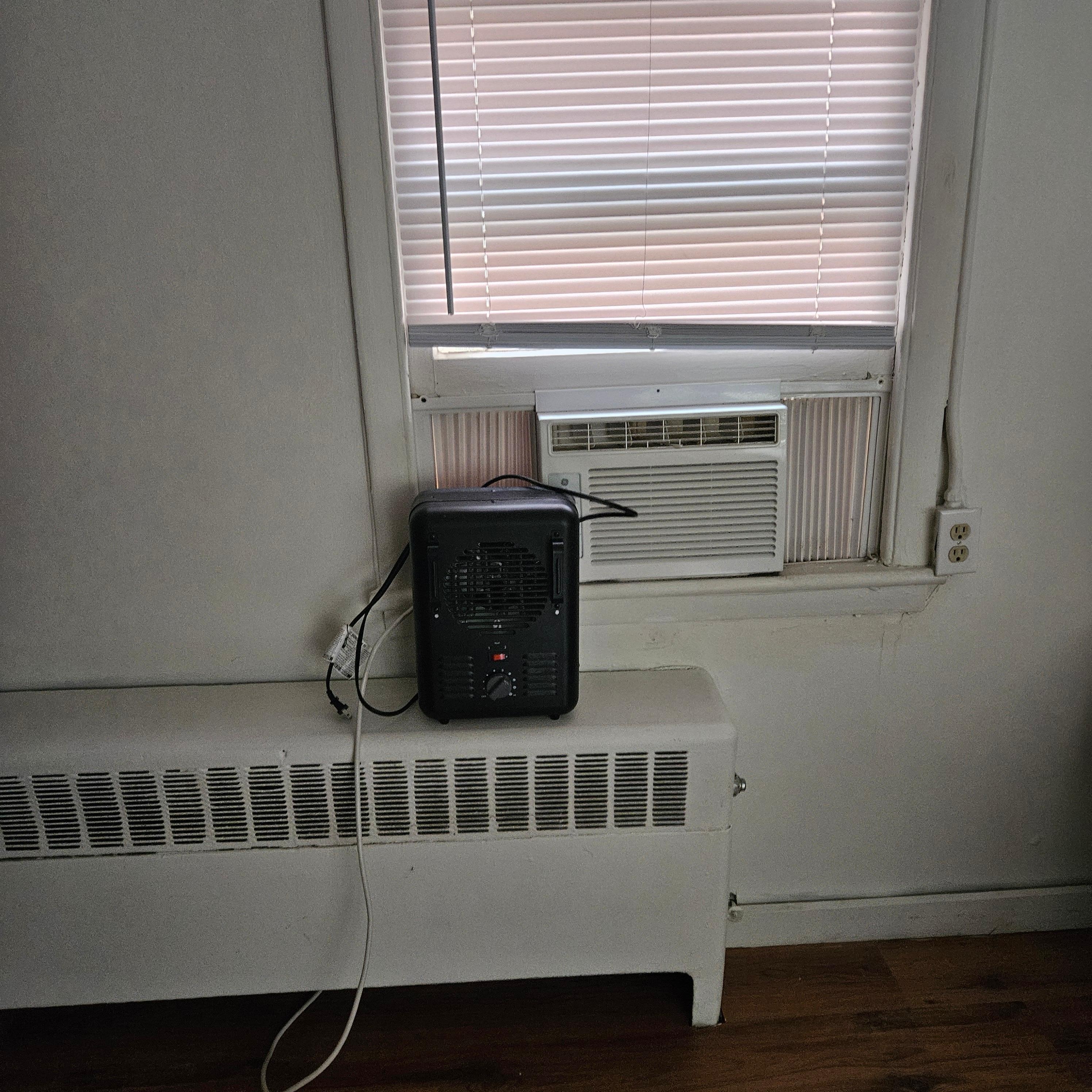 Yes portable heater on the radiator