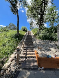 The stairs are MANY but beautifully done.