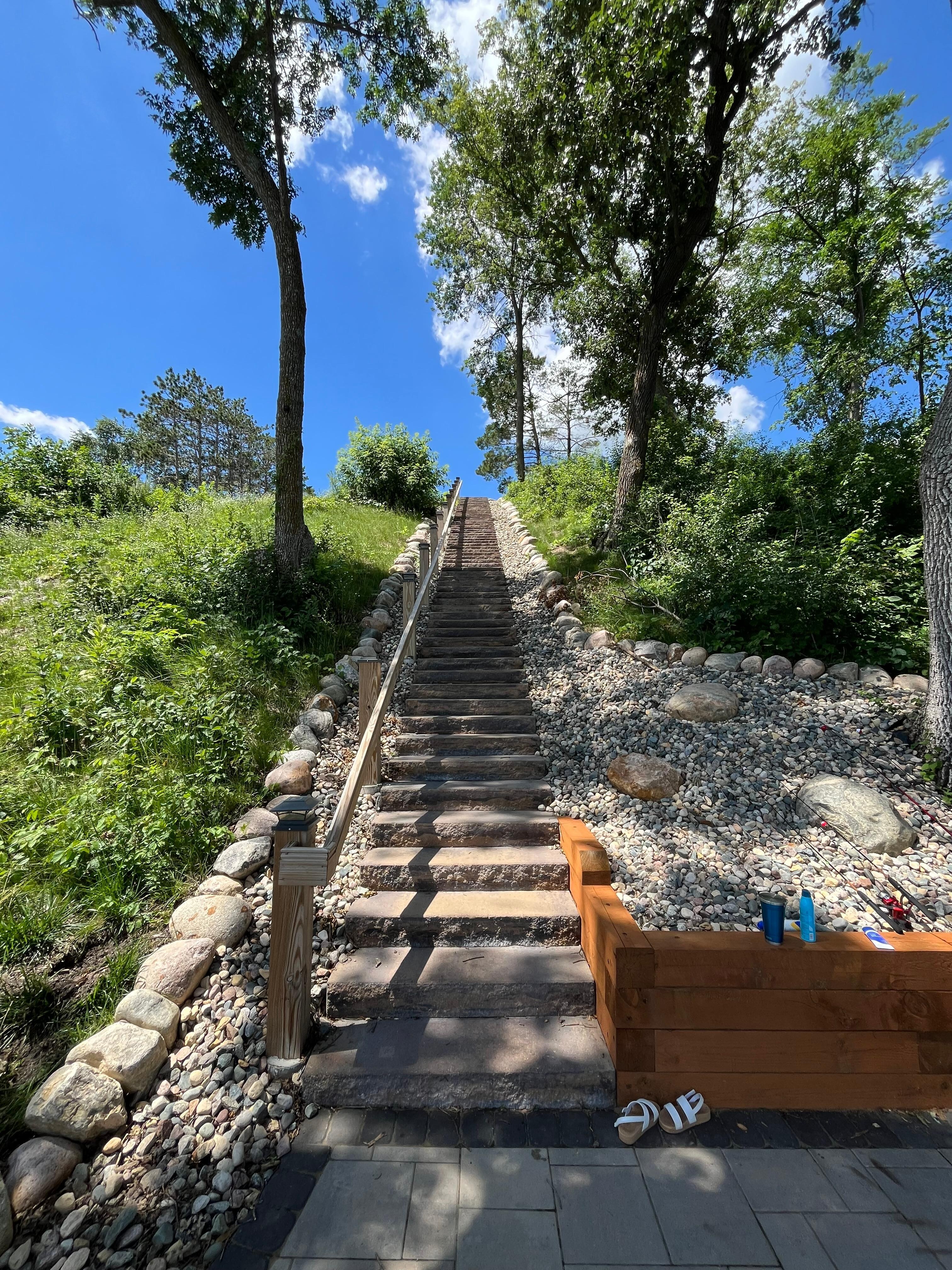 The stairs are MANY but beautifully done. 