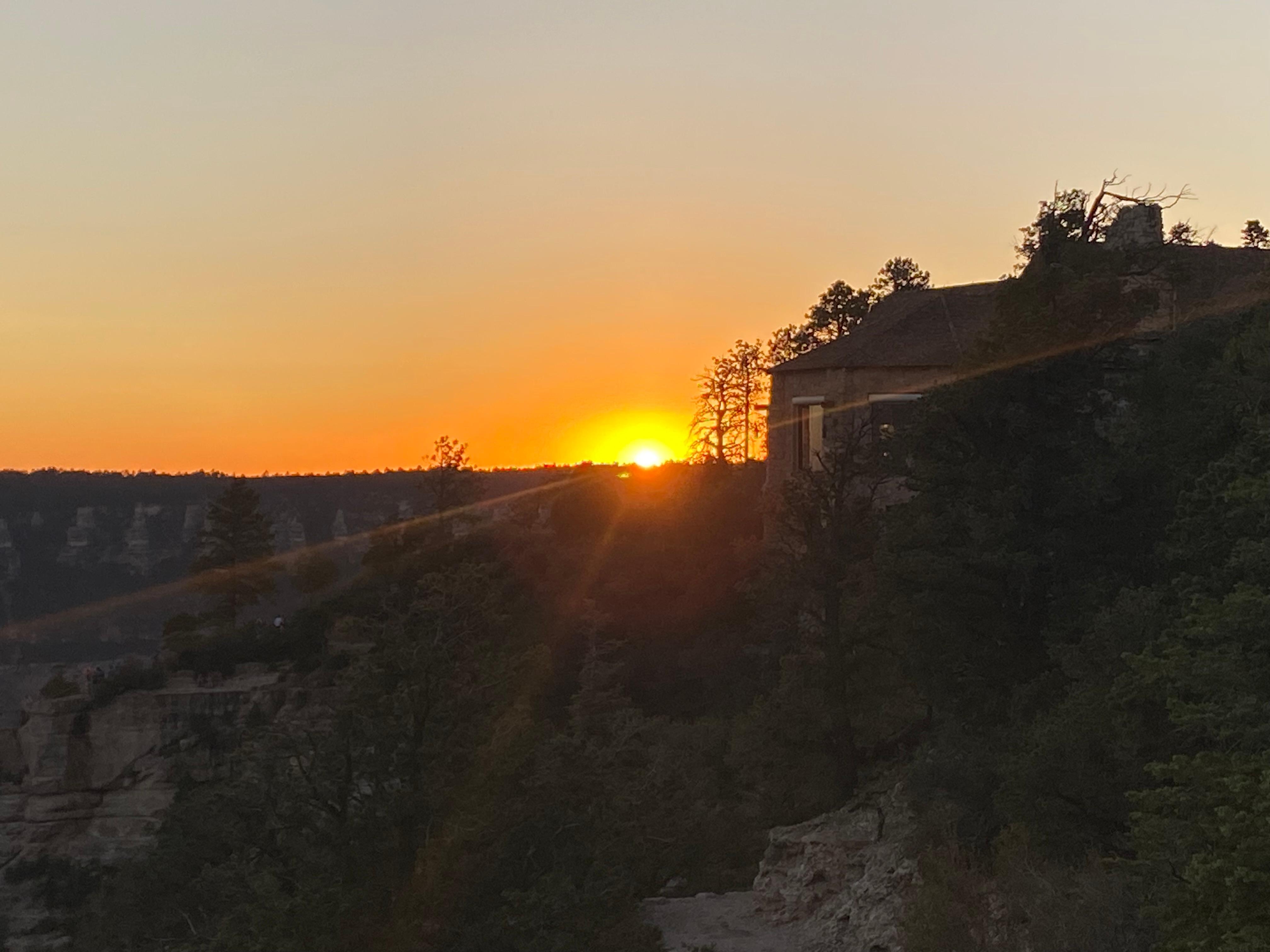 Zicht bij zonsondergang