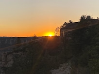 Zicht bij zonsondergang