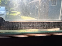 Filthy window, one of which couldnât be opened.
