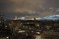 City nightscape from the balcony.