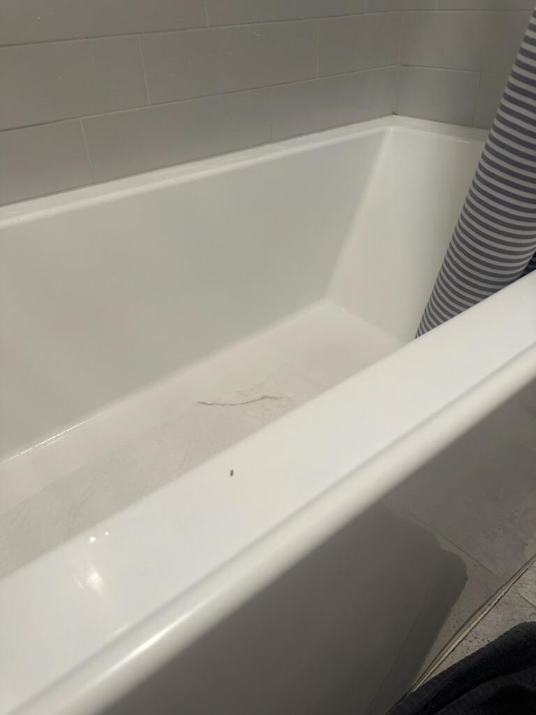 Hair in tub