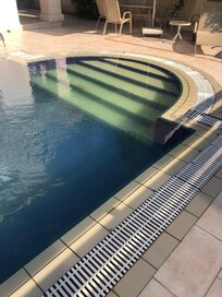 The pool had a green tinge but after complaining it was treated and cleared up
